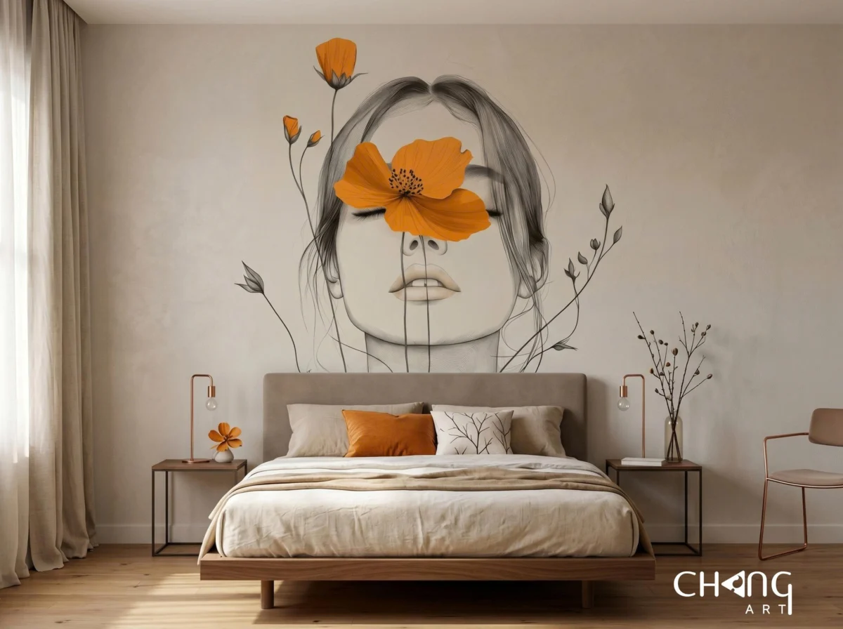Vẽ tranh tường phòng ngủ hiện đại - Chang Art