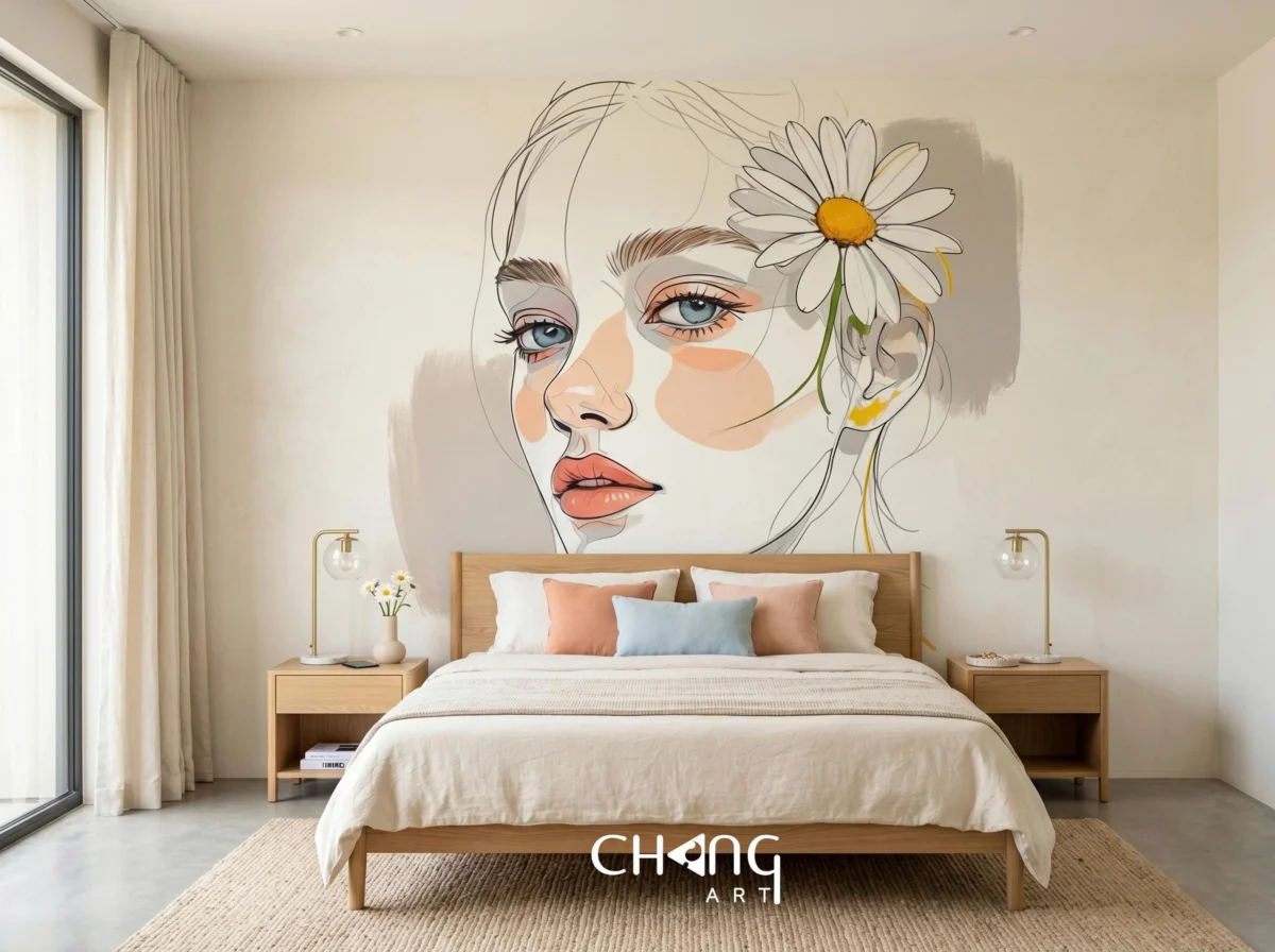 Vẽ tranh tường phòng ngủ hiện đại - Chang Art