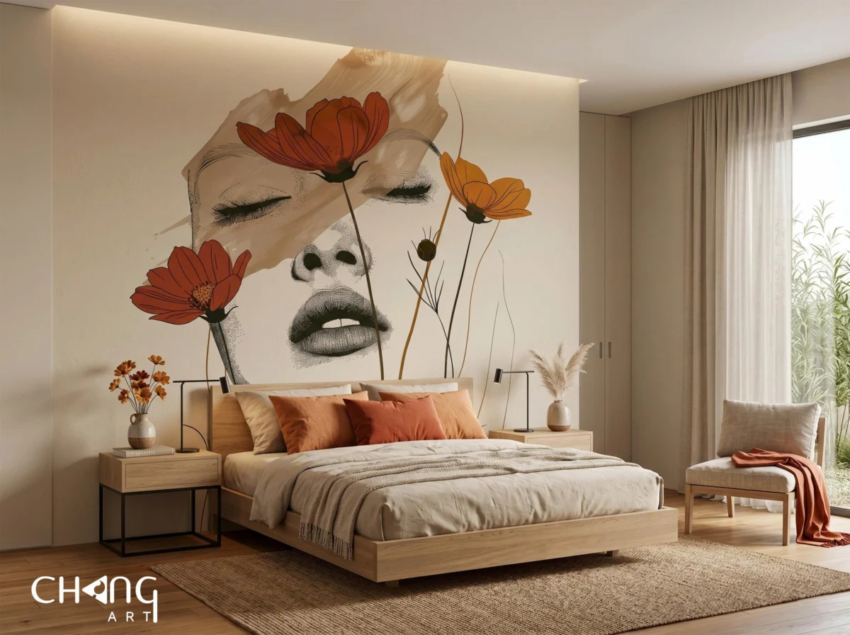 Vẽ tranh tường phòng ngủ hiện đại - Chang Art
