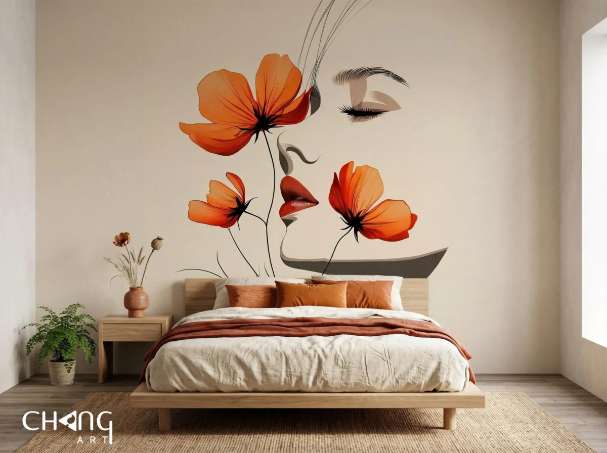 Vẽ tranh tường phòng ngủ hiện đại - Chang Art