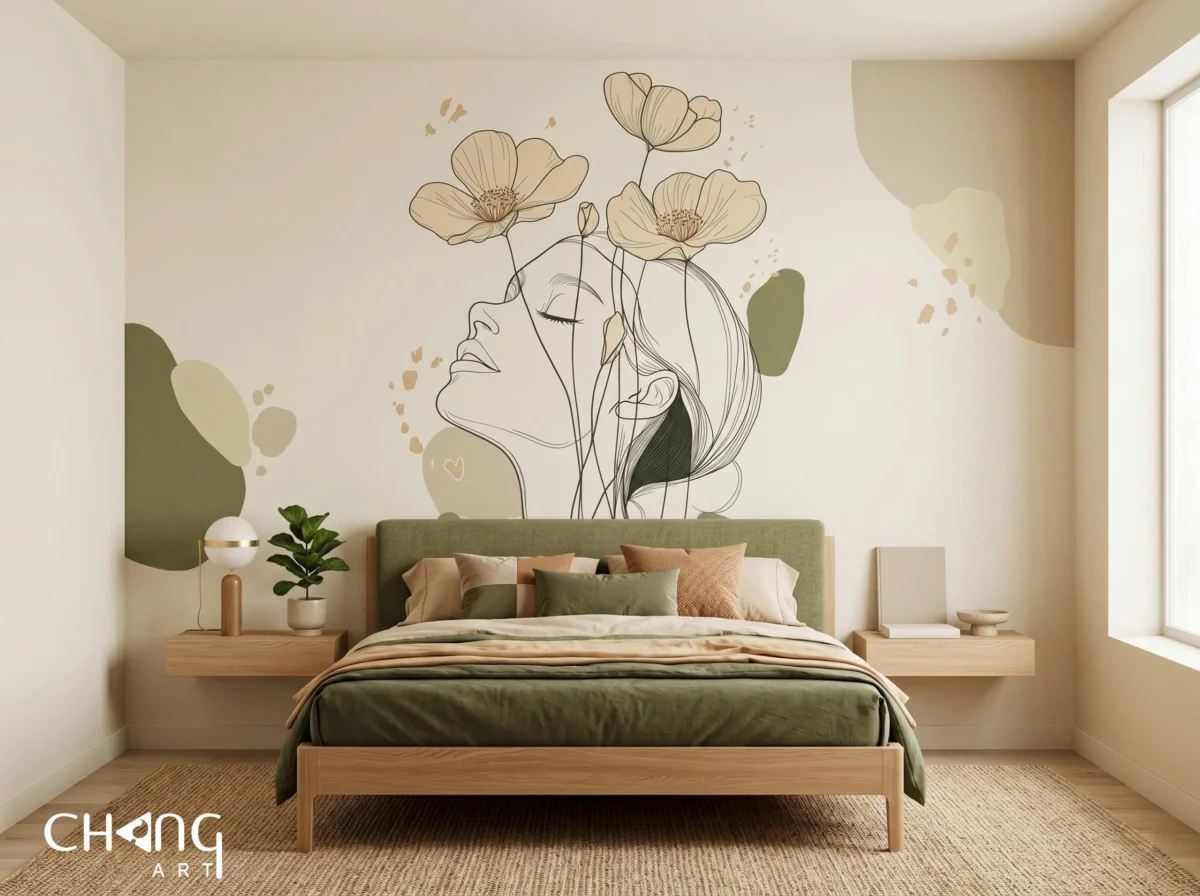 Vẽ tranh tường phòng ngủ hiện đại - Chang Art