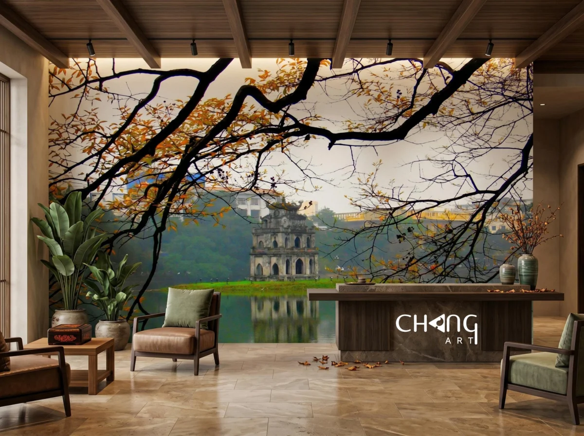 Vẽ tranh phố cổ Hồ Gươm đẹp nghệ thuật - Chang Art