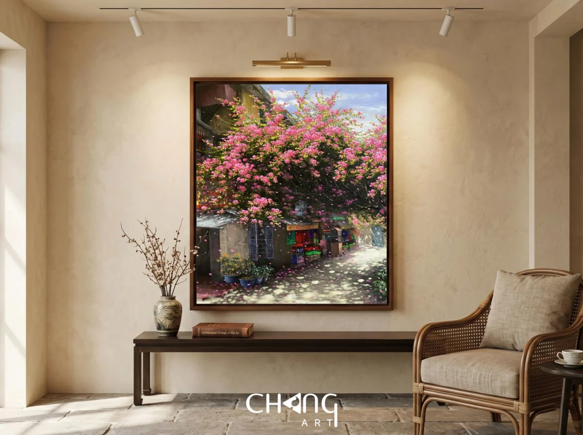 Vẽ tranh phố cổ Hồ Gươm đẹp nghệ thuật - Chang Art