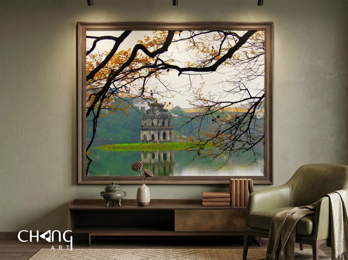 Vẽ tranh phố cổ Hồ Gươm đẹp nghệ thuật - Chang Art