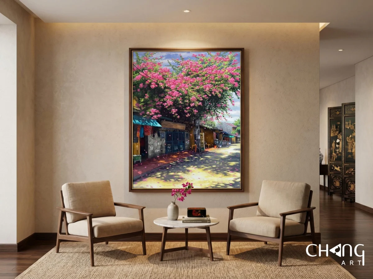 Vẽ tranh phố cổ Hồ Gươm đẹp nghệ thuật - Chang Art